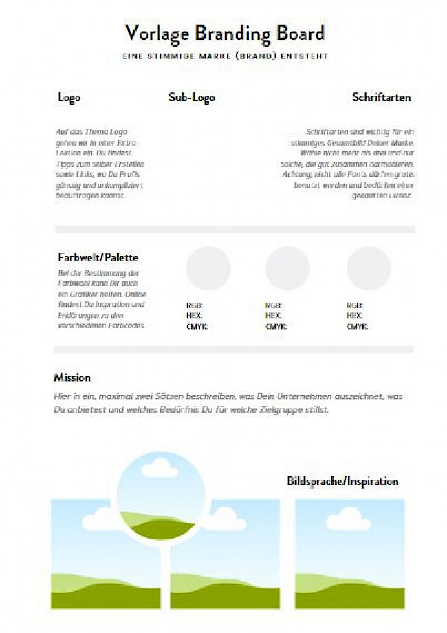 WORKSHEET - Branding Board