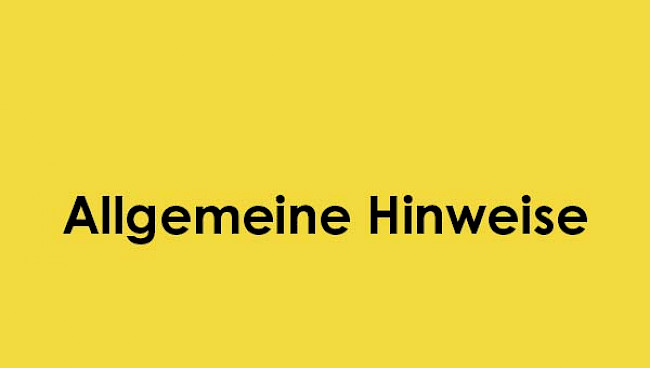 Allgemeine Hinweise