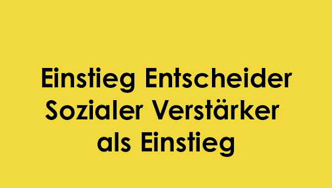 Einstieg Entscheider - Sozialer Verstärker als Einstieg
