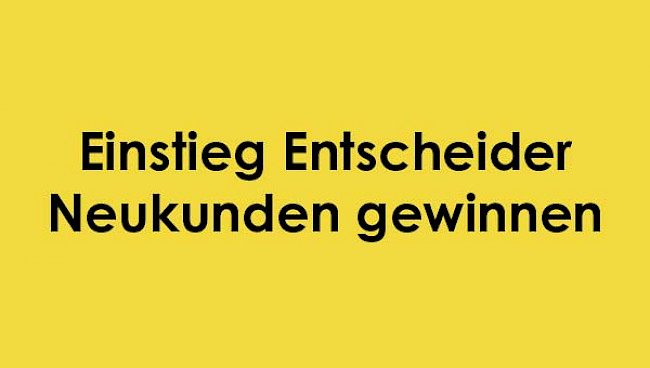 Einstieg Entscheider - Als NK gewinnen