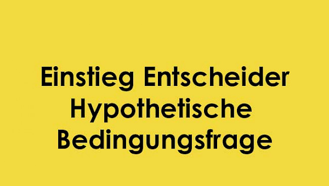 Einstieg Entscheider - Hypothetische Bedingungsfrage