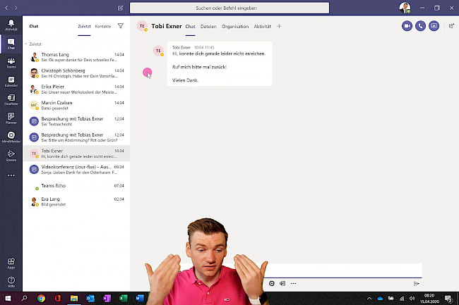 Videoanruf mit einem Teammitglied starten