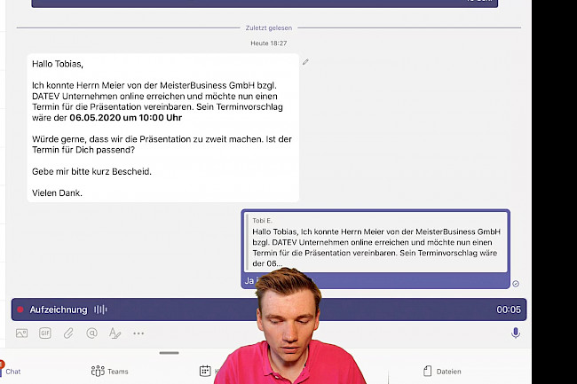 Sprachnachricht im privaten Chat