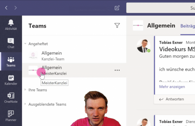 Abschnittsstruktur: "Teams"