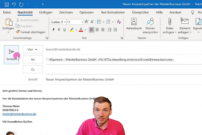 E-Mail Adresse der Teams-Gruppe abrufen
