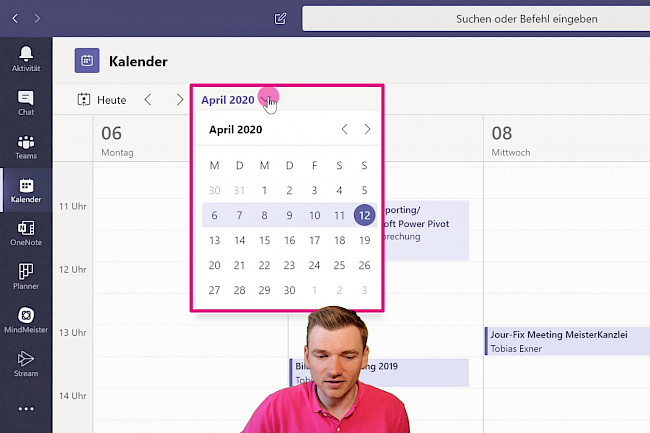 Abschnittsstruktur "Kalender"