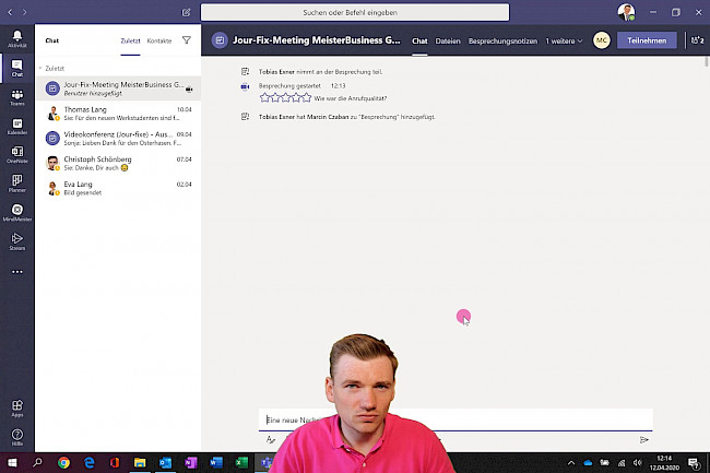 Funktion: "Jetzt besprechen"