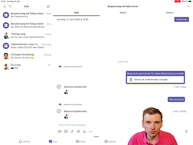 Videokonferenz am iPad
