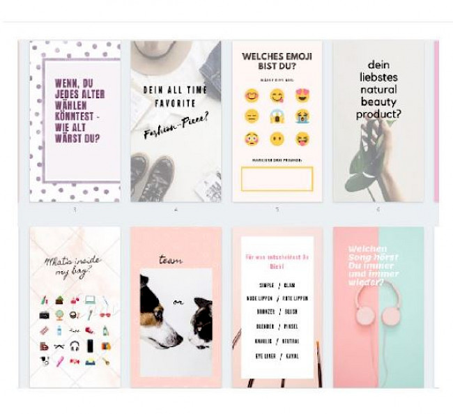 Deine Story Content Fragen