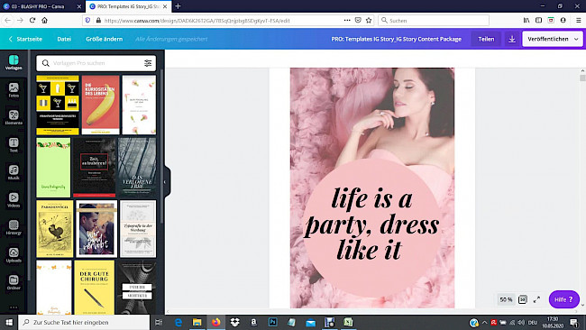 Video - die Vorlagen in Canva anpassen Teil 1