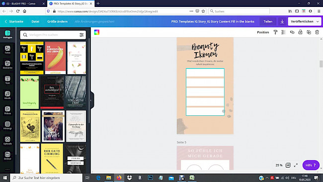 Video - Fill in the blanks in Canva anpassen