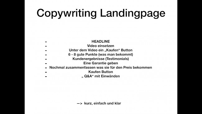 Copywriting Landingpage