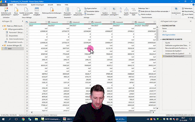 Daten aufbereiten Schritt 1 - Kumulierte Spalte entfernen
