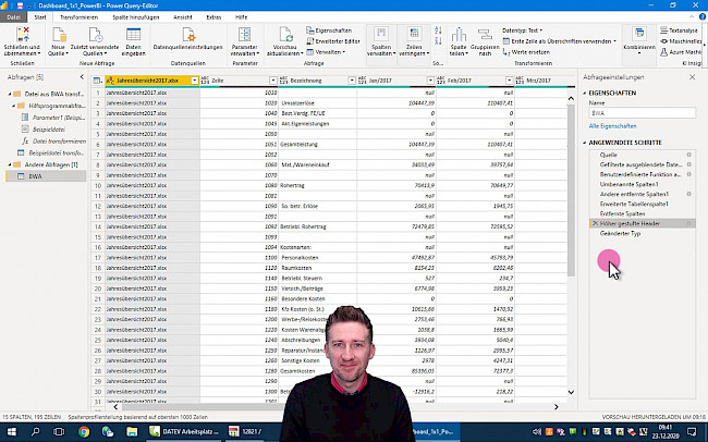 Daten aufbereiten Schritt 2 - Erste Zeile als Überschrift