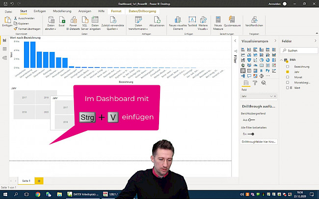 Visualisierung: Datenschnitt auf Monatsbasis