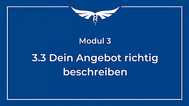 3.3 Dein Angebot richtig beschreiben
