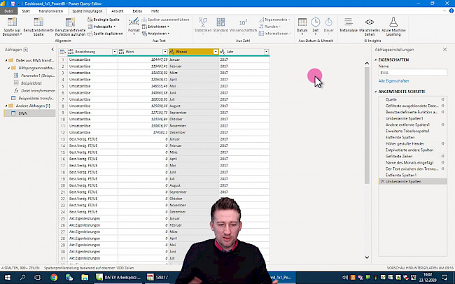 Daten aufbereiten Schritt 8 - Spalten umbenennen