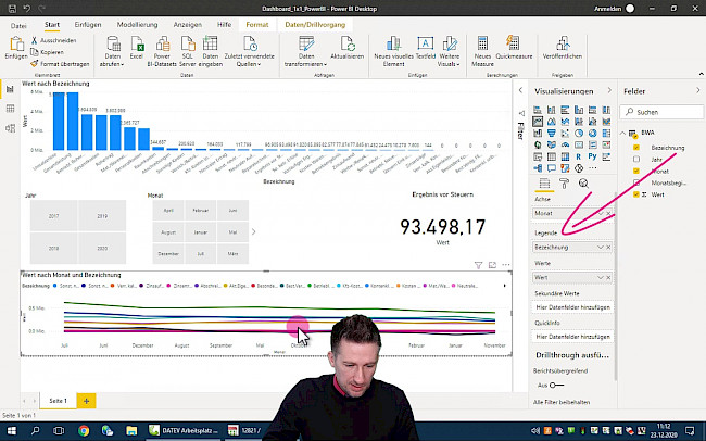 Visualisierung: Linien- und Balkendiagramm hinzufügen