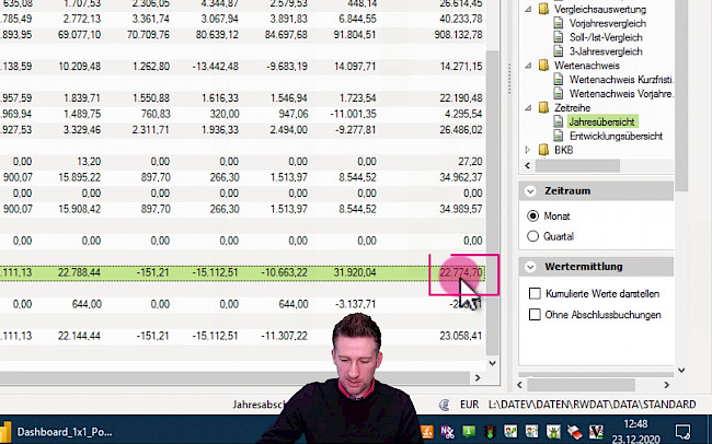 Matrix-Tabelle für erstellte Measures inkl. Verprobung