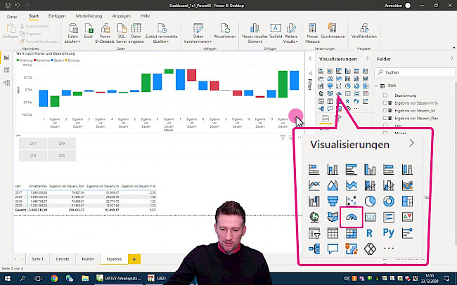 Measure: Ergebnis vor Steuern (Plan) und Visualisierung "Maßstab"