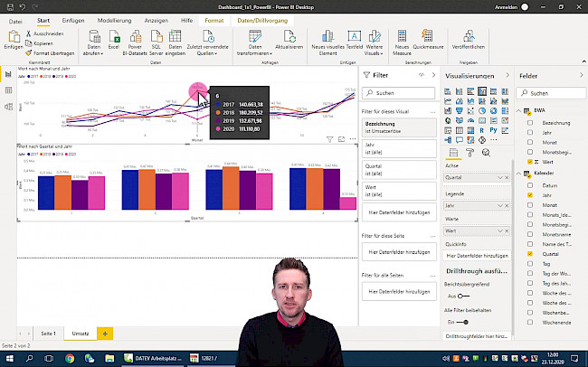 Umsatz als Balkendiagramm erstellen