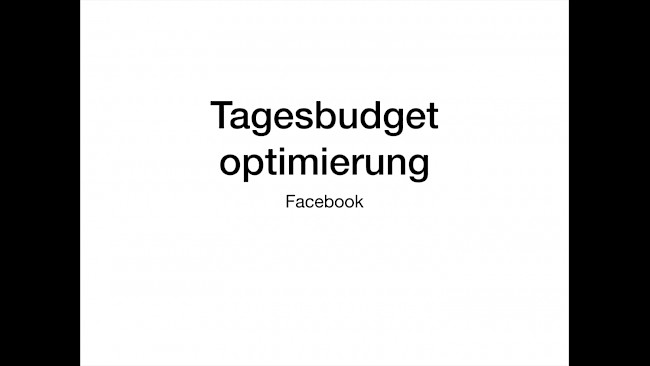 Budget optimierung