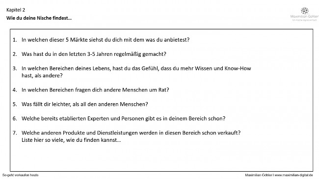 Dein Angebot: Nischen