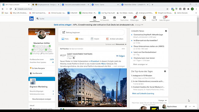 LinkedIn: Beiträge und Artikel veröffentlichen