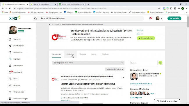 Xing: Gruppen