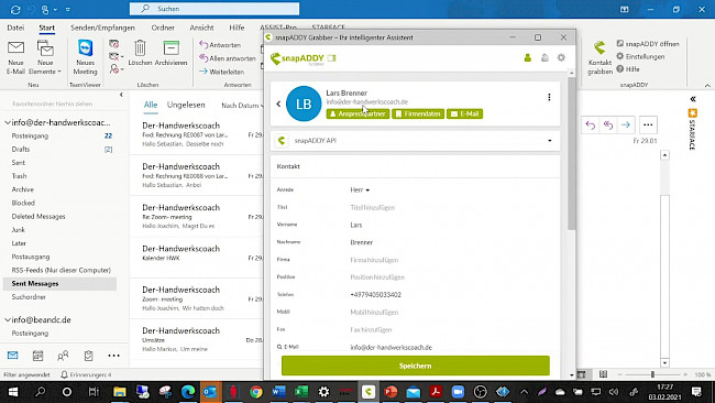 Kontakte "grappen" mit snapADDY