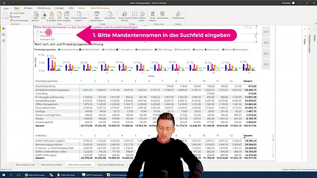 Visualisierung: Datev-Kosten pro Mandant