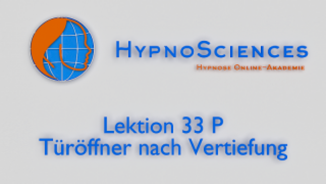 Lektion 33 P - Türöffner nach Vertiefung