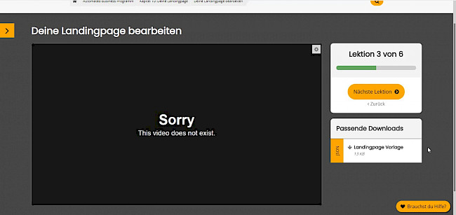 Deine Landingpage bearbeiten