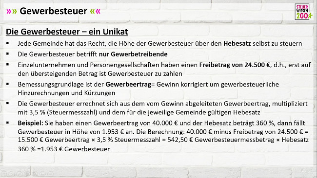 Gewerbesteuer - ein Unikat