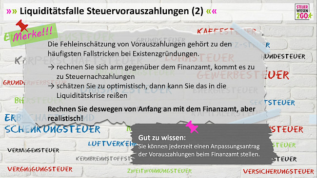 Liquiditätsfalle Steuervorauszahlungen