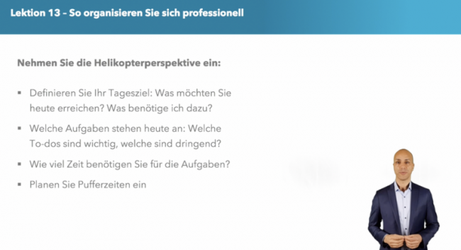 Organisieren mittels der Helikopterperspektive