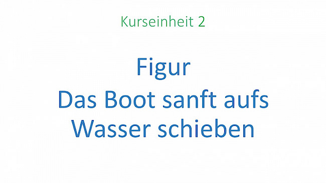 Beschreibung Figur 2 "Das Boot sanft aufs Wasser schieben"