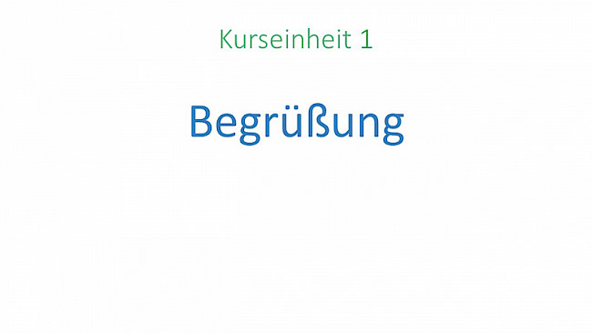 Begrüßung und technische Hinweise