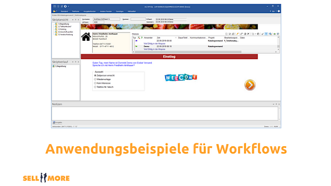 Anwendungsbeispiele für kontaktbezogene Geschäftsprozesse im Unternehmen