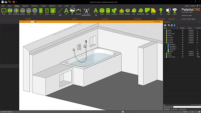 WC Set einfügen und ausrichten
