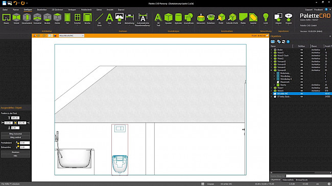 Waschtischset einfügen und ausrichten
