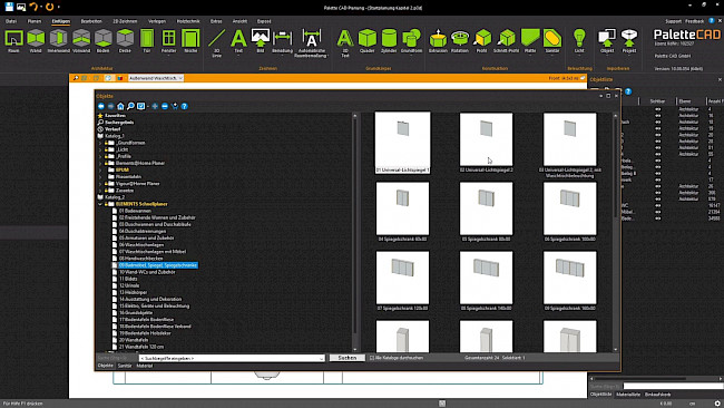 Spiegel einfügen, ausrichten und maßlich anpassen