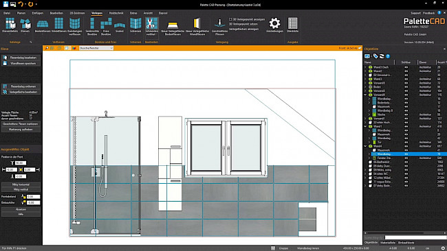 Duschbereich raumhoch fliesen / Wandbelag teilen