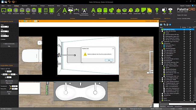 Bodengleiche Dusche einfügen
