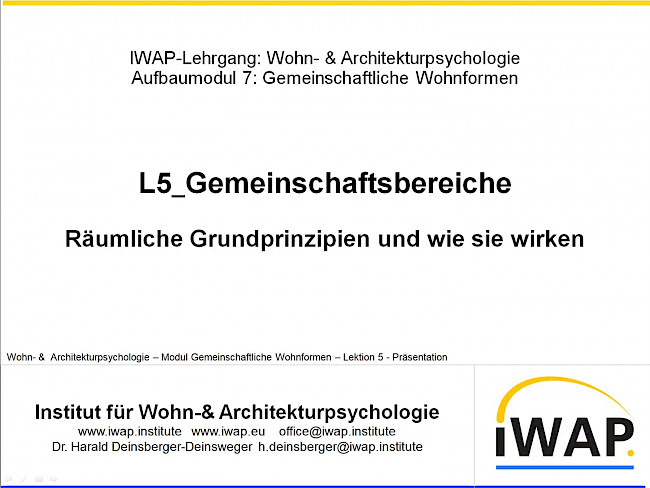 L5 - Gemeinschaftsräume - Bedeutung, Anordnung und Gestaltung