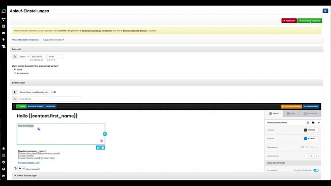 Kontakte filtern und Newsletter versenden