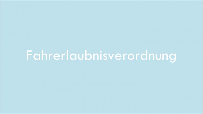 Fahrerlaubnisverordnung
