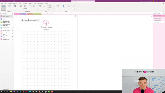 NEU: Kanzleiblock-Vorlage in OneNote-Seite integrieren