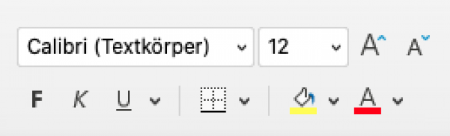 Formatieren von Zellinhalten