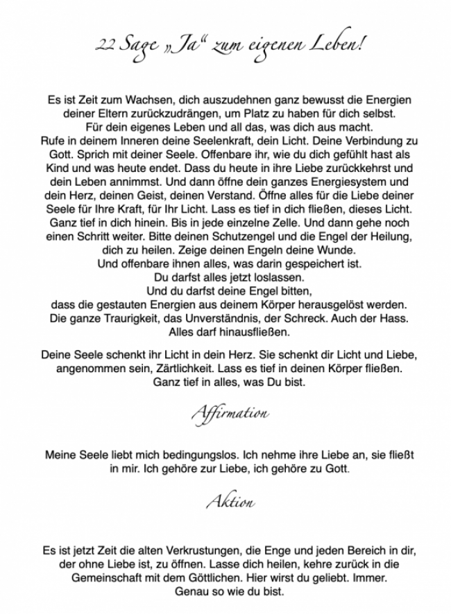 Sage JA zu diesem Leben